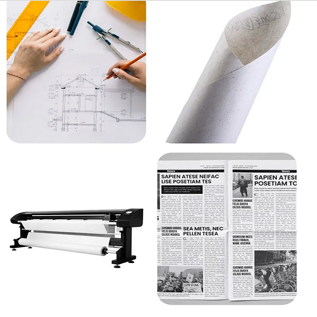 Small Roll 80g A0 White CAD Inkjet Plotter Paper Printable